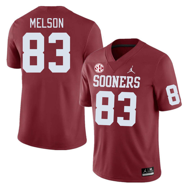 Men #83 Major Melson Oklahoma Sooners 2024 SEC Conference College Football Jerseys-Crimson